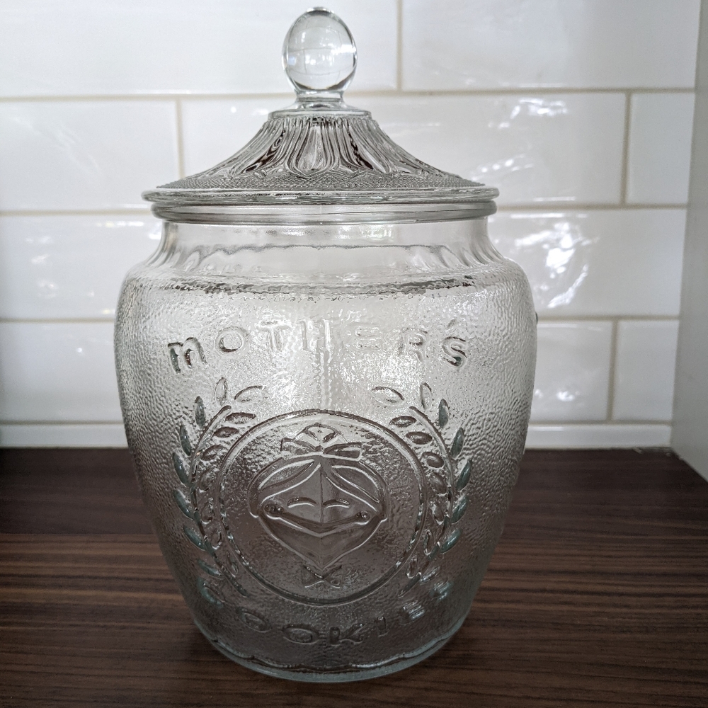 Vintage glass Mother's Cookie Jar